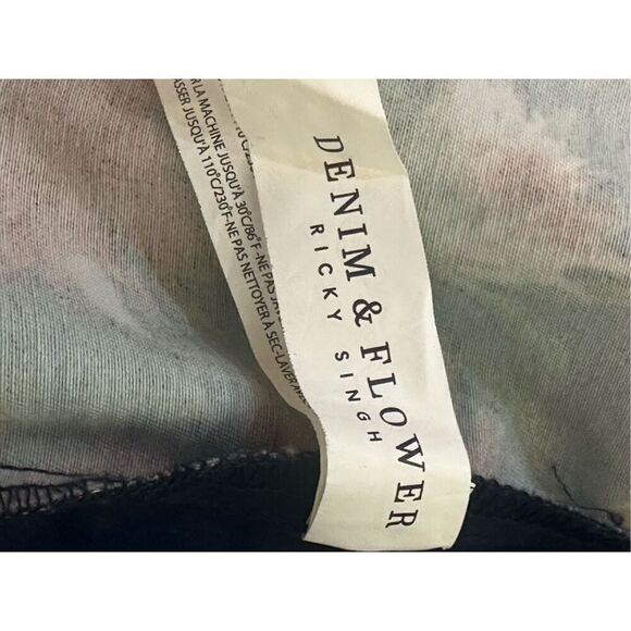 Denim & Flower Ricky Singer 100% Cotton Zip Front Jacket Floral Print Sz M Hawia - Picture 3 of 7